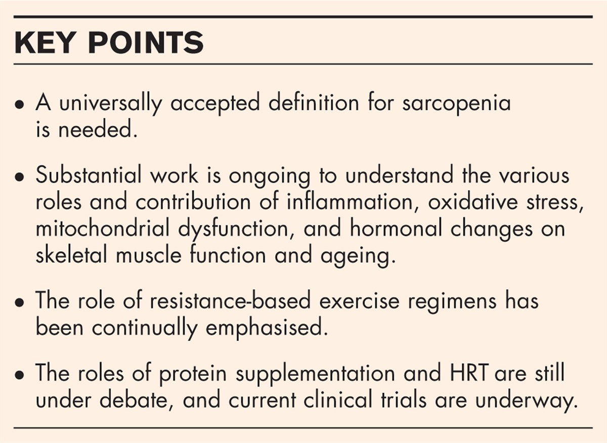 Old muscle, new tricks: a clinician perspective on sarcopenia and where to next