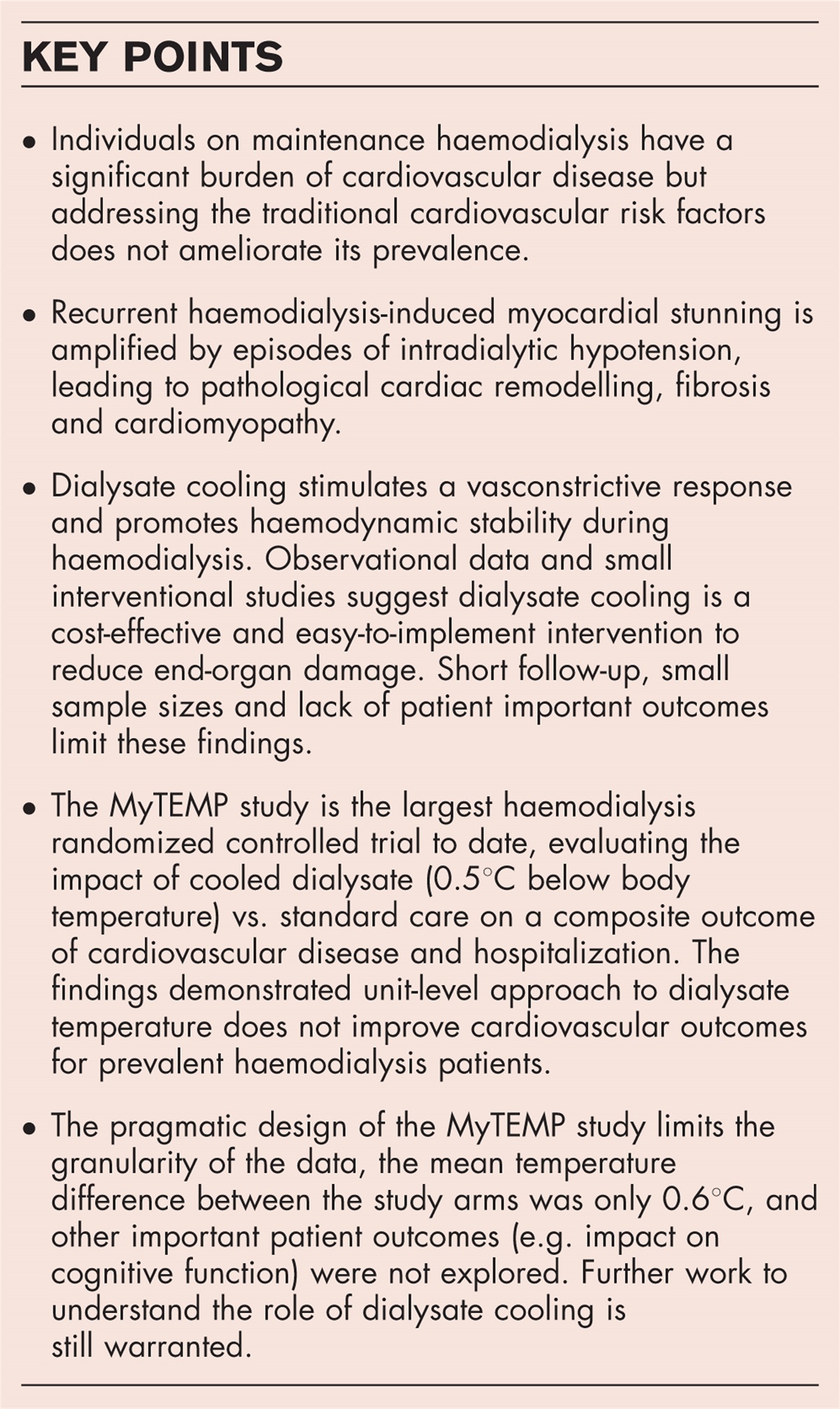 Does cooled dialysate still have a role in reducing intradialytic stress? Implications of the MyTEMP trial