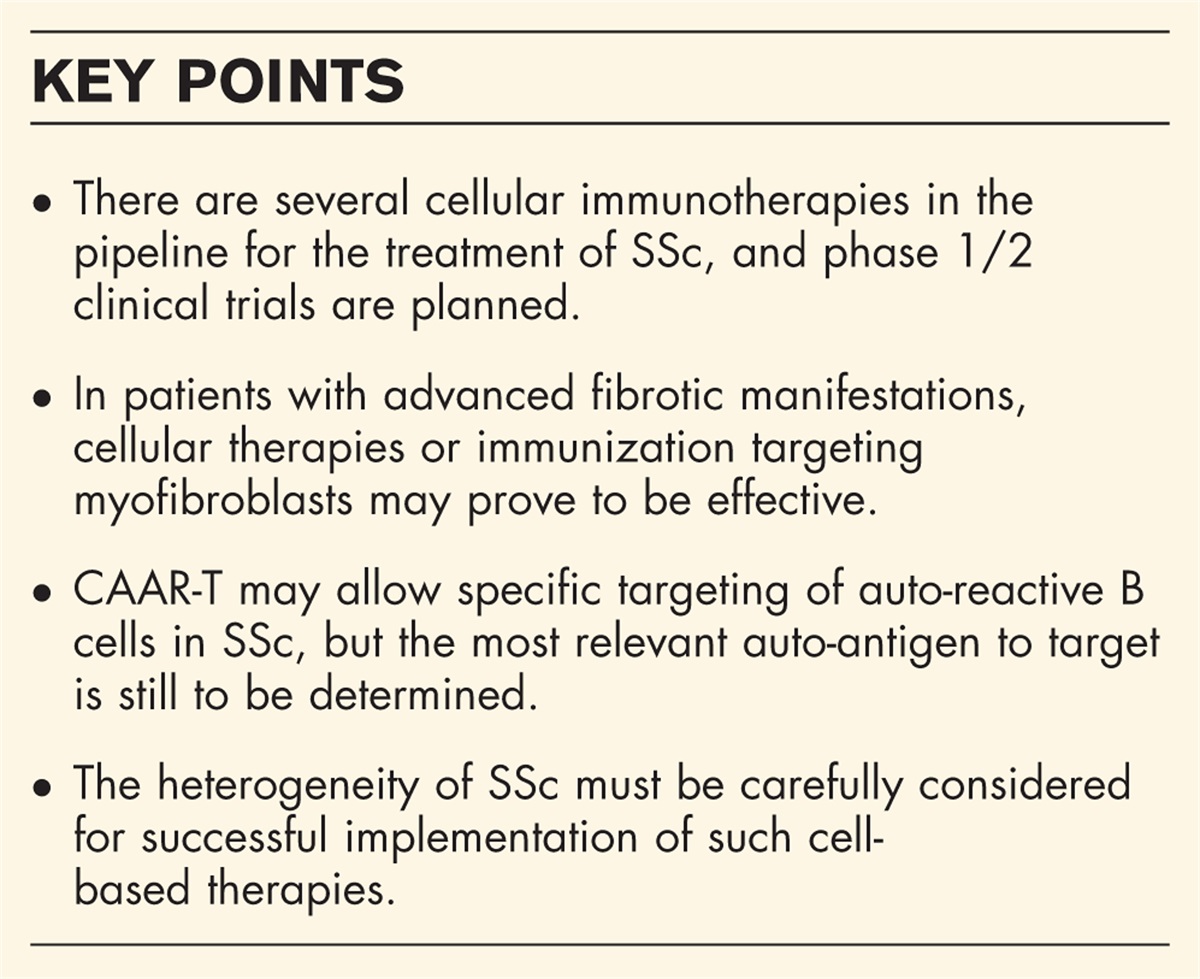 Emerging cellular and immunotherapies for systemic sclerosis: from mesenchymal stromal cells to CAR-T cells and vaccine-based approaches