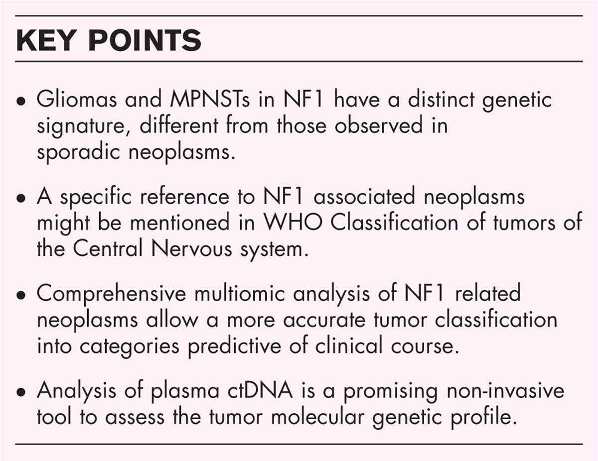 Management of neurofibromatosis type 1 associated tumors of central and peripheral nervous system