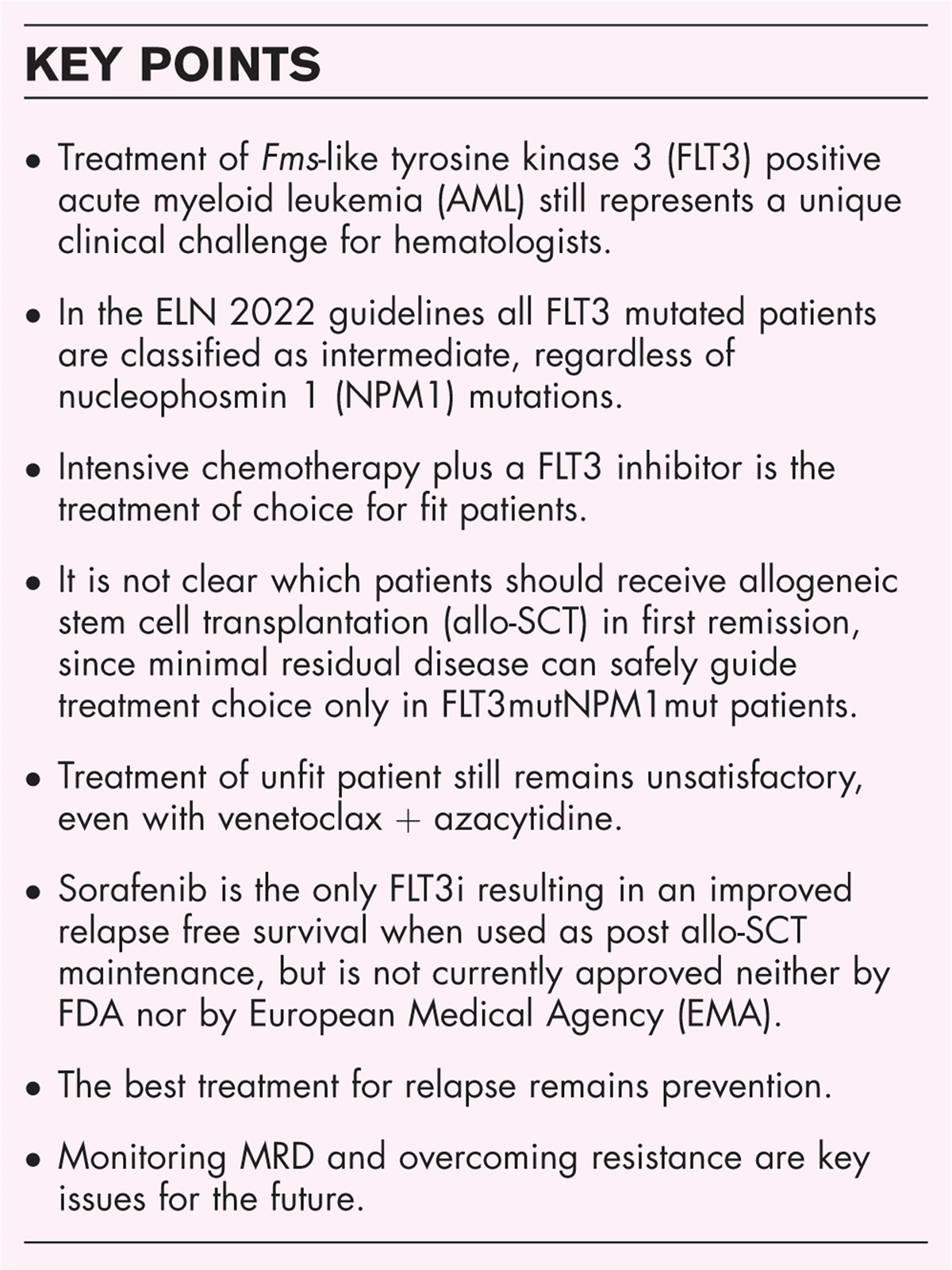 Fms-like tyrosine kinase 3 positive acute myeloid leukemia
