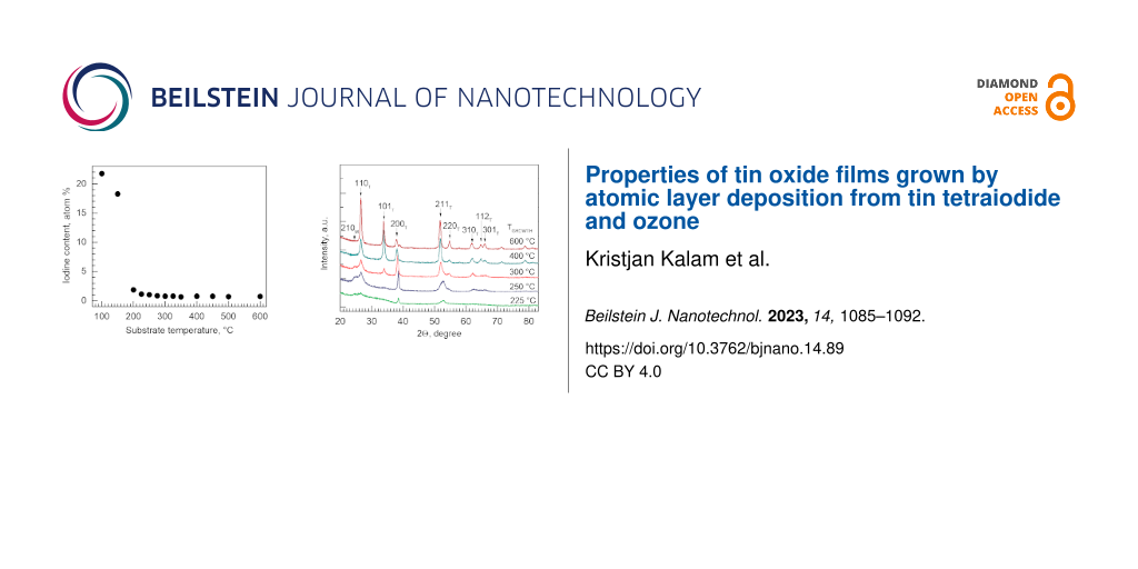 Properties of tin oxide films grown by atomic layer deposition from tin tetraiodide and ozone