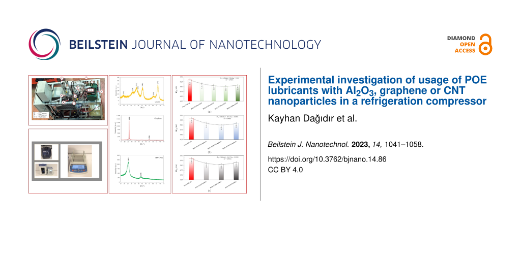 Experimental investigation of usage of POE lubricants with Al2O3, graphene or CNT nanoparticles in a refrigeration compressor