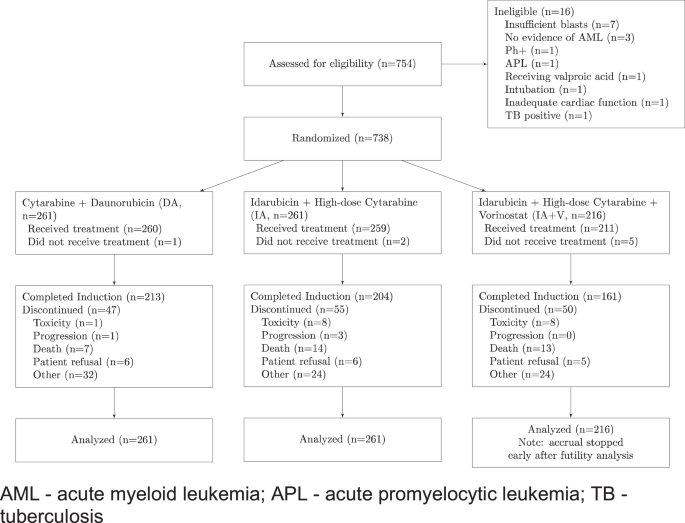 A randomized phase III study of standard versus high-dose cytarabine with or without vorinostat for AML