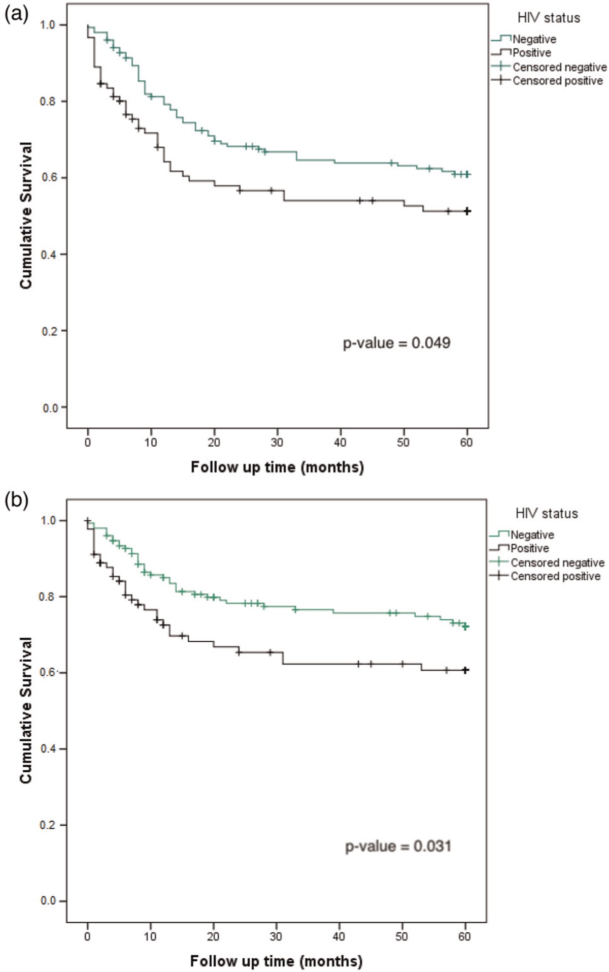 Differential survival of Brazilian patients with diffuse large B-cell lymphoma with and without HIV infection