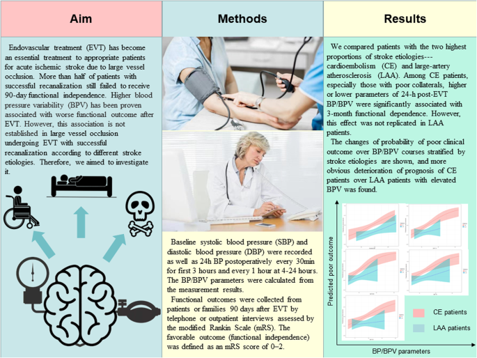 Blood pressure variability and outcome in atherosclerosis versus cardioembolism cerebral large vessel occlusion after successful thrombectomy