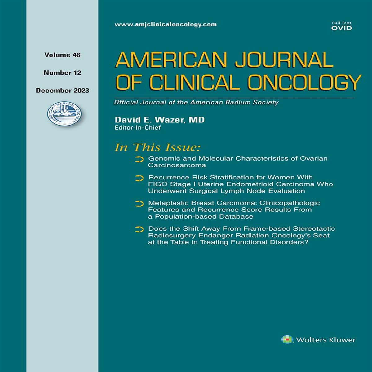 Genomic and Molecular Characteristics of Ovarian Carcinosarcoma