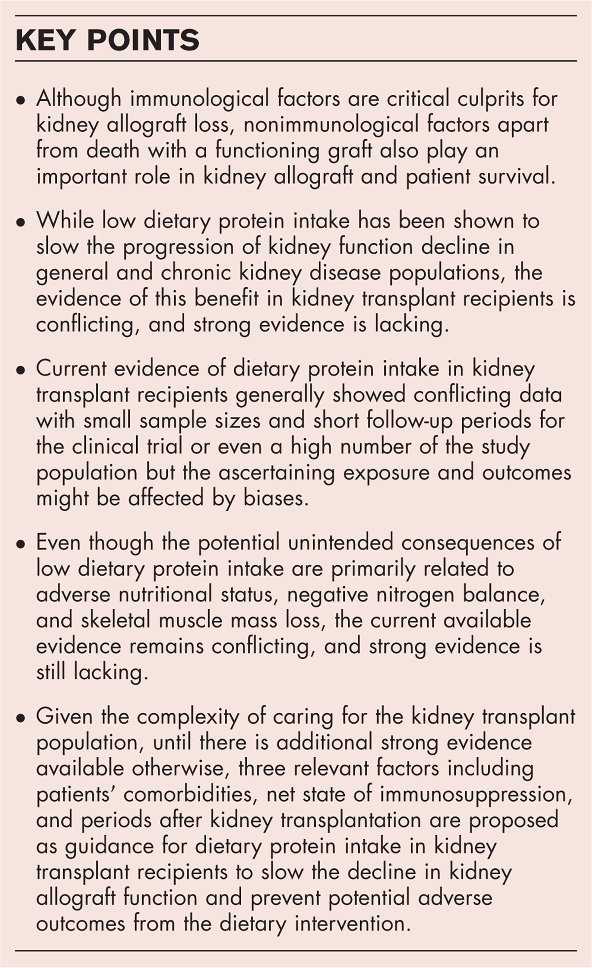 Dietary protein intake and plant-dominant diets to mitigate risk of allograft dysfunction progression in kidney transplant recipients